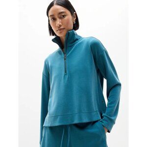 Athleta Dark Teal Seasoft Quarter Zip Sweatshirt